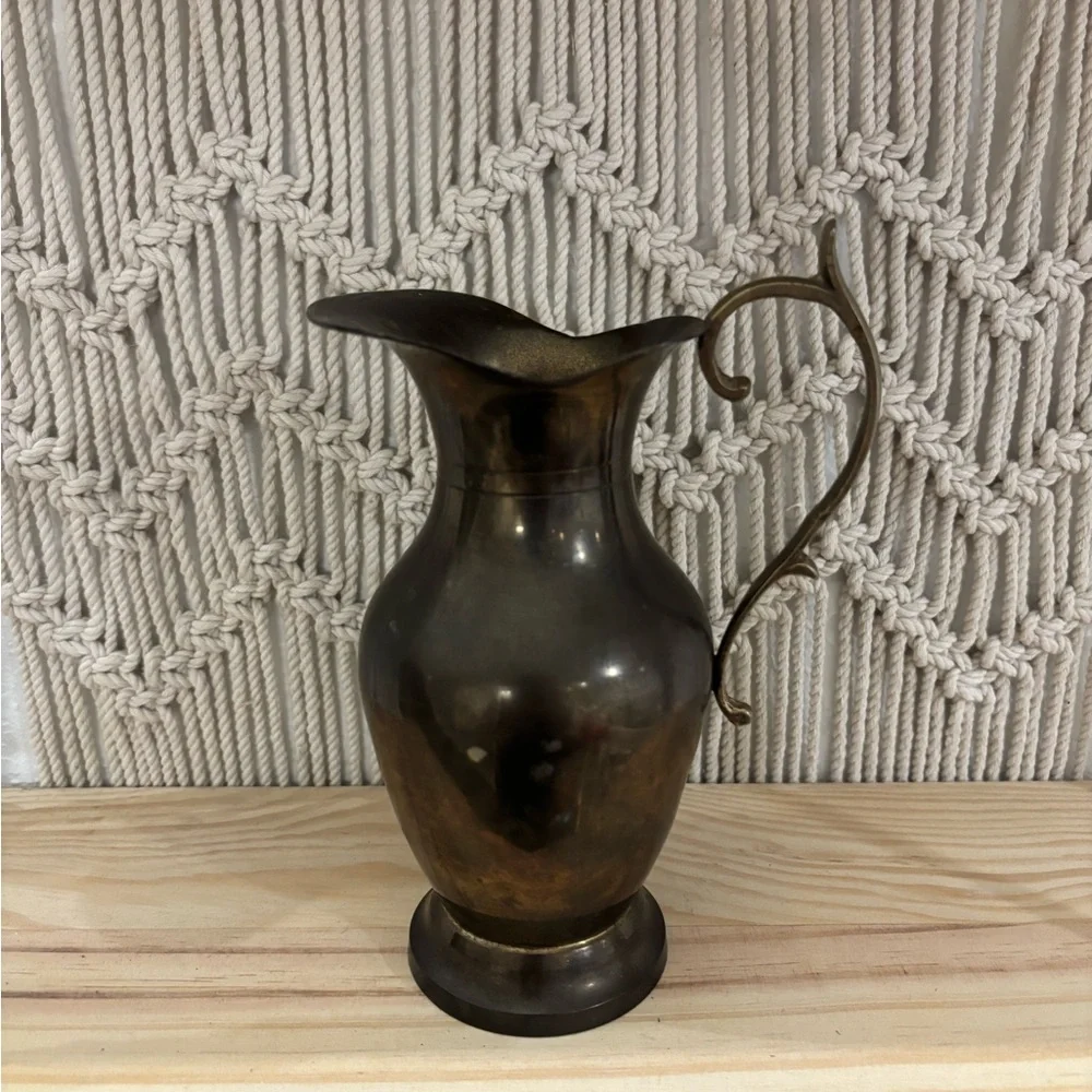 Vintage brass pitcher vase, Made in India